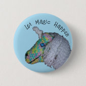 ボタン – カラーのユニコーン魔法 缶バッジ (正面)