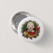 ボタン | クロエベビー – ラッキーコイの可愛い少年 缶バッジ (正面&裏面)