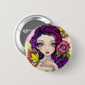 ボタン-ケシの魅力 缶バッジ (正面&裏面)