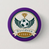 ボタン – サッカーパーソナライズされた- – 名前の追加 缶バッジ (正面)