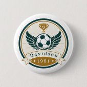 ボタン – サッカーパーソナライズされた- – 名前の追加 缶バッジ (正面)