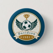 ボタン – サッカーパーソナライズされた- – 名前の追加 缶バッジ (正面)