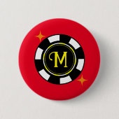 ボタン – トランプのポーカーパーソナライズされた(追加イニシャル) 缶バッジ (正面)