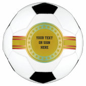 ボタン/バナー – 星の金ゴールドカラー+アイディア サッカーボール (正面)