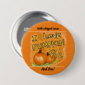 ボタン「パンプキンパイ大好き」グラフィック 缶バッジ (正面&裏面)