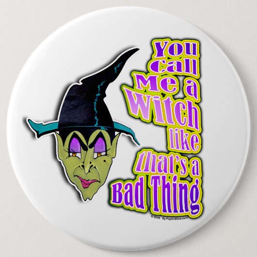 ボタン、ピン-ハロウィンの魔法使い 缶バッジ (正面)