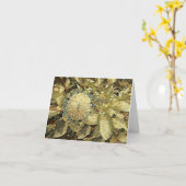 ボタン ブッシュ - 白紙のグリーティング カード (黄色い花)