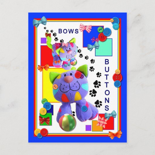 ボタン＆ボウズ　子猫のポストカード ポストカード (正面)