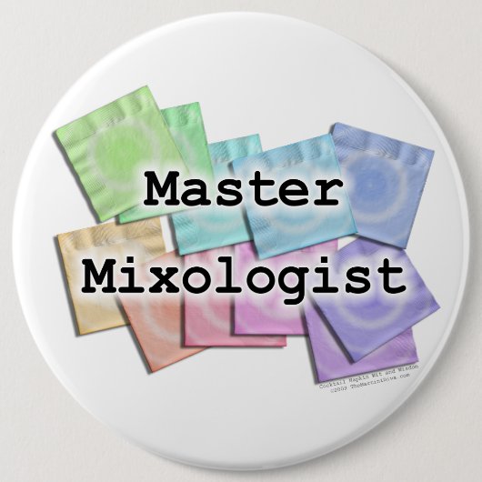 ボタン-マスターのMIXOLOGIST 缶バッジ (正面)