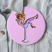 ボタン-マルティーニガラスの女の子、Lilの赤 缶バッジ (インサイチュ)