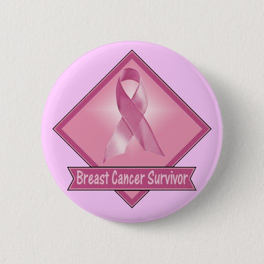 ボタン-乳癌の生存者 缶バッジ (正面)