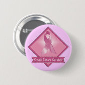 ボタン-乳癌の生存者 缶バッジ (正面&裏面)