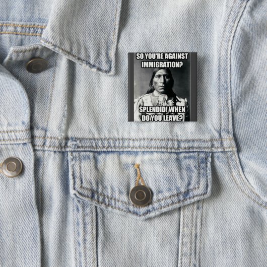 ボタン、先住民アメリカ人の移民のピンバックが 缶バッジ (インサイチュ)