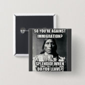 ボタン、先住民アメリカ人の移民のピンバックが 缶バッジ (正面&裏面)