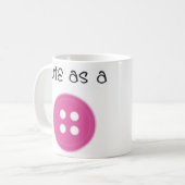 ボタン-女の子としてかわいい コーヒーマグカップ (正面左)