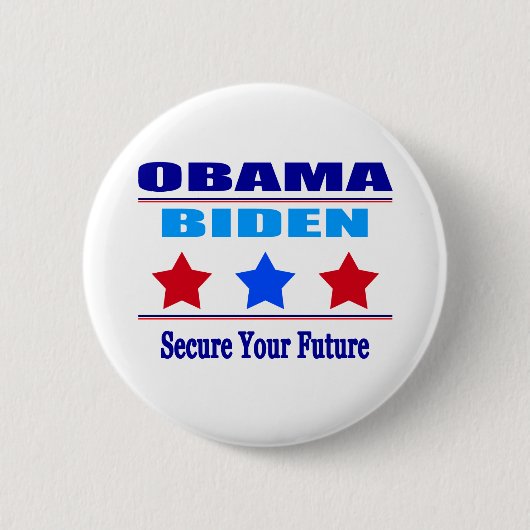 ボタン – 将来のセキュリティを確保 缶バッジ (正面)