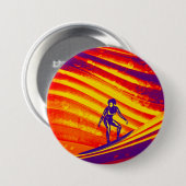ボタン、抽象芸術サンセットデザイン 缶バッジ (正面&裏面)