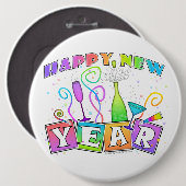 ボタン-明けましておめでとう 缶バッジ (正面&裏面)