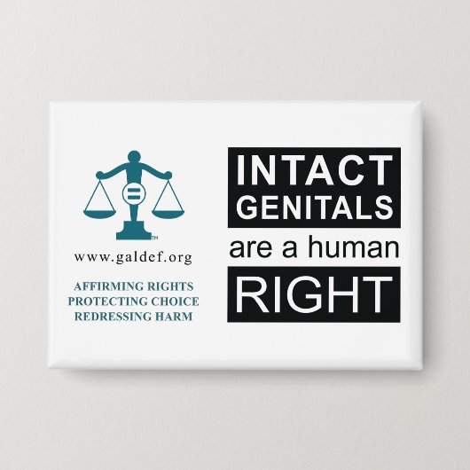 ボタン – 無傷の生殖器 缶バッジ (正面)