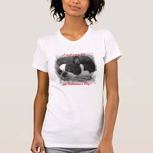 ボタン、私は毎日でしたバレンタインデー望みます! Tシャツ (正面)