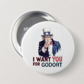 ボタン-私はGODORTのためのほしいと思います 缶バッジ (正面&裏面)