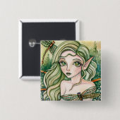 ボタン-緑のトンボ 缶バッジ (正面&裏面)