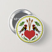 ボタン-長く、幸せな人間関係のジンクス 缶バッジ (正面&裏面)