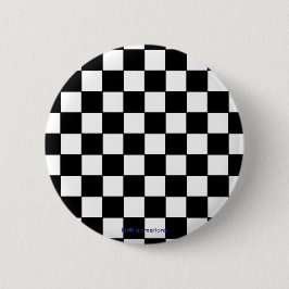 ボタン-黒及び白のチェッカー 缶バッジ