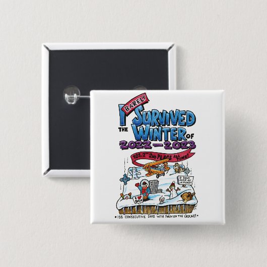 ボタン：2022生き延び年～23年の冬 缶バッジ (正面&裏面)