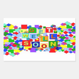 ボタン~Get Well Sticker # 2 長方形シール