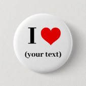 ボタン – Iパーソナライズされたハート – 追加文字 缶バッジ (正面)