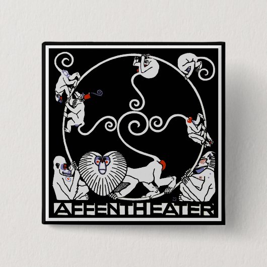 ボタン: Jugendstil - Affentheater 缶バッジ (正面)