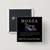 ボタン、MOSSAの旗またはワシ 缶バッジ (正面&裏面)