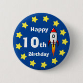 ボタン – Rocketship 10誕生日 缶バッジ (正面)