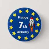 ボタン – Rocketship 7誕生日 缶バッジ (正面)