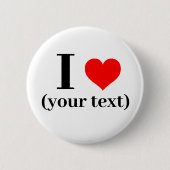 ボタンIハート-カスタム文字（イメージの追加） 缶バッジ (正面)