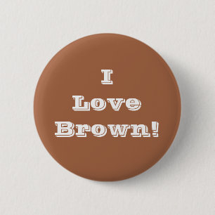 ボタンI Love Brown 缶バッジ