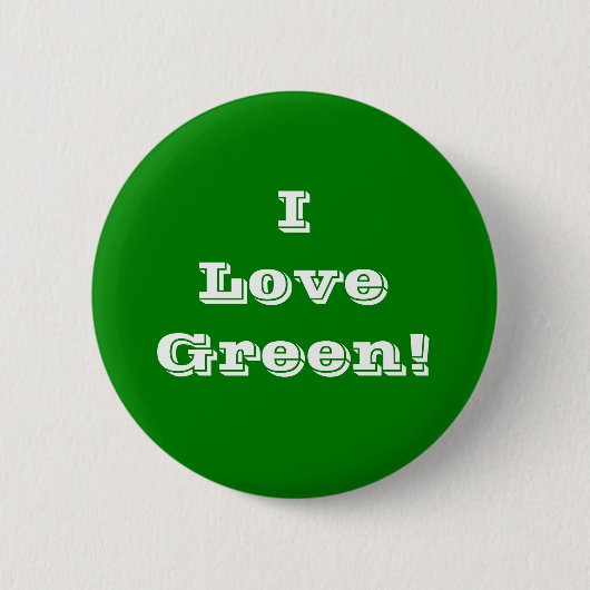 ボタンI Love Green 缶バッジ (正面)