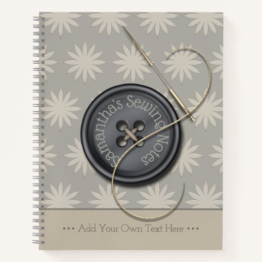 ボタンIt裁縫ノート仕訳帳 ノートブック (正面)