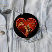 ボタンPinのキリンの4月の円形お母さんおよびベビー 缶バッジ (インサイチュ)