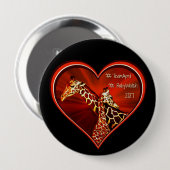 ボタンPinのキリンの4月の円形お母さんおよびベビー 缶バッジ (正面&裏面)