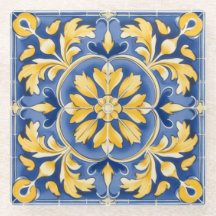 ボタ地中海のニカルパターン – 青と黄