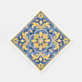 ボタ地中海のニカルパターン – 青と黄 スタンダードランチョンナプキン (角)