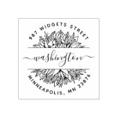 ボタ素朴エレガントニカルファミリー差出人住所 ラバースタンプ (インプリント)