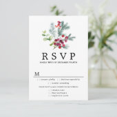 ボタ素朴ニカルウェディングRSVPカード、食事オプション 出欠カード (スタンド正面)