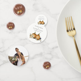 ボタ素朴ニカルオータムカボチャ秋の結婚式 コンフェッティ