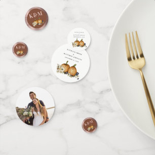 ボタ素朴ニカルオータムカボチャ秋の結婚式 コンフェッティ