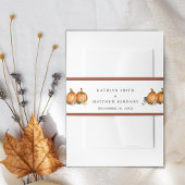 ボタ素朴ニカルオータムカボチャ秋の結婚式 招待状ベリーバンド