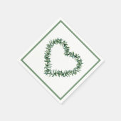 ボタ素朴ニカルグリーンリーシンプルリーフリース スタンダードカクテルナプキン (角)