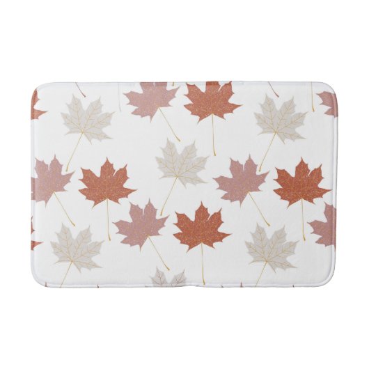 ボタ素朴ニカルテラコッタメープル離れパターン バスマット (正面)